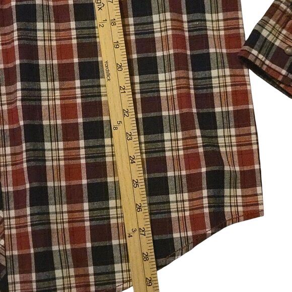 NWT Cowboy Up Plaid Shirt L Red Plaid Pearl Snap Westrrn Rodeo Rockabilly - Picture 8 of 10